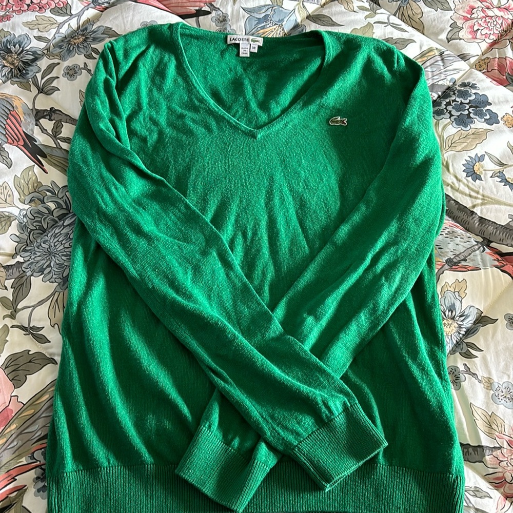 Lacoste women’s cotton v-neck sweater